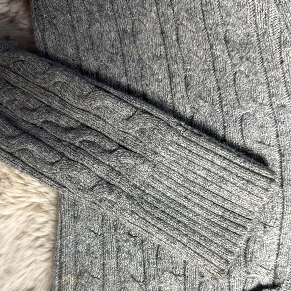 Abercrombie Gray Cable Knit Cardigan Sweater - Picture 5 of 9